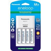 Panasonic Eneloop AA 2000 mAh NiMH Batteries with Charger, 4-Pack Batteries