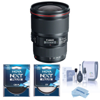 Canon EF 16-35mm f/4L IS USM Lens, Bundle with Hoya 77mm UV and CPL Filters