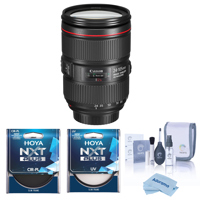 Canon EF 24-105mm f/4L IS II USM Lens, Bundle with Hoya 77mm UV and CPL Filters