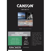 Canson Infinity ARCHES Aquarelle Rag White Matte Inkjet Paper, 5x7", 25 Sheets