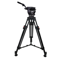 Cartoni Focus 22 100mm Fluid Head w/H602 3-Section Al Tripod, Mid-Level Spreader