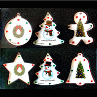 Canetti Holiday Trio Magnet Frame Ornaments, Ball/Tree/Gingerbread Man