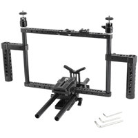 CAMVATE Full Frame Camera Cage w/Dual Handgrip, QR Baseplate & 15mm Rod System