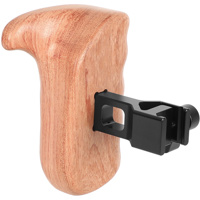 CAMVATE Left Hand Wooden Handle Grip with QR NATO Clamp Handle Seat, Large