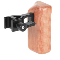 CAMVATE Left Hand Wooden Handle Grip with QR NATO Clamp Handle Seat, Medium