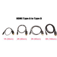 Came-TV 6' Ultra-Thin and Flexible Standard Type-A to Micro Type-D HDMI Cable
