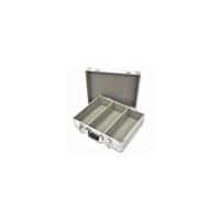 Deejay LED CD/DVD Case with 3 Rows for 100 Jewel Cases or 200 Sleeves, Silver