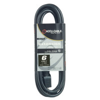 Elation Accu-Cable EC-163 6' 16/3 AWG Edison AC Extension Cord, Black