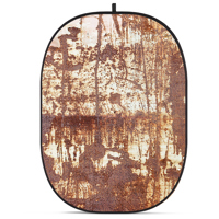 Glow CBA-WR0010 5x6.5' Fabric Collapsible Backdrop, Rusty Wall