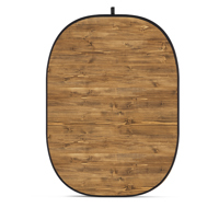 Glow CBA-WW0009 5x6.5' Fabric Collapsible Backdrop, Wooden Wall