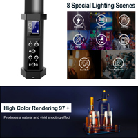 GVM BD100D 30W RGB LED Tube Wand 2-Light Kit with Internal Batteries