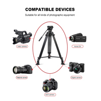 GVM DX16 3-Section Aluminum Video Tripod w/Fluid Head, 17.6 lbs Load Capacity
