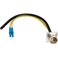 Hybrid Fiber Systems 12" Lemo EDW to Duplex LC Fiber & Blunt Lead Breakout Cable