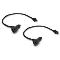 Hosa Technology Hosa 2x, 1' Piggyback IEC C13 to NEMA 5-15P Power Cord