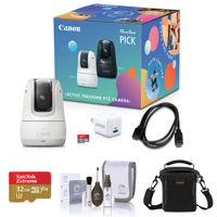 Canon PowerShot PICK 11.7MP Full HD 3x Zoom PTZ Camera Kit, White with Acc. Kit