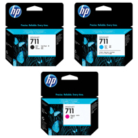 HP 711 80ml Black with 3x 29ml Picture