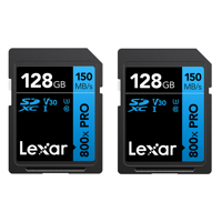 Lexar BLUE Series High-Performance 800x SDHC /SDXC UHS-I Cards 128GB 2-Pack