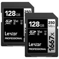 Lexar SILVER Series Professional 1667x UHS-II SDXC Memory 128GB 2-Pack Card