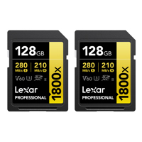 Lexar GOLD Series Professional 1800x UHS-II SDXC Memory Card 128GB 2-Pack
