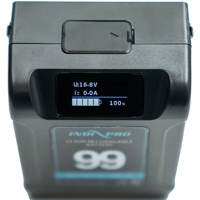 IndiPRO Alpha Series 99Wh V-Mount Li-Ion Battery & D-Tap Pro Charger Kit, Black