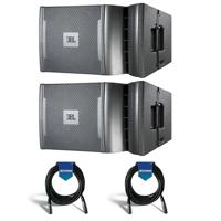 JBL 2x VRX932LAP 12" 2-Way Powered Line Array Loudspeaker Sys, Black W20' Cable