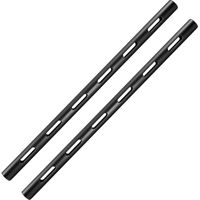 Kondor Blue 12" PPSh 15mm Threaded Aluminum Rod, Raven Black, 2-Pack