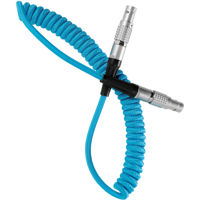 Kondor Blue Lemo to Lemo 2-Pin 0B Male Coiled Power Cable for ARRI to Teradek