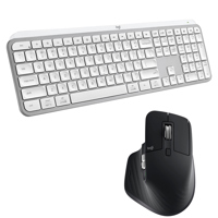 Logitech MX Keys S Wireless Keyboard, Pale Gray with MX Master 3S Black Mouse