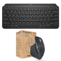 Logitech MX Keys Mini Wireless Keyboard with MX Master 3S Mouse, Black
