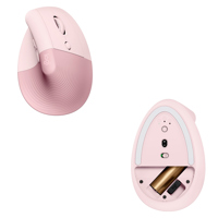 Logitech Lift Vertical Ergonomic Wireless Mouse, Rose