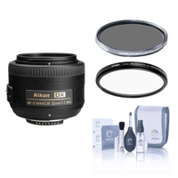 Nikon 35mm f/1.8G DX AF-S NIKKOR Lens, Bundle with Tiffen 52mm UV & CPL Filters