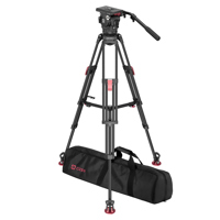 <b>New Arrival</b> - OZEN AGILE 10 100mm E-Z LOAD Fluid Head, EZ-100 HD CF Tripod, Mid-Level Spreader