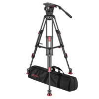 <b>New Arrival</b> - OZEN AGILE 15 100mm E-Z LOAD Fluid Head, TR-100AL2 Al Tripod, Mid-Level Spreader