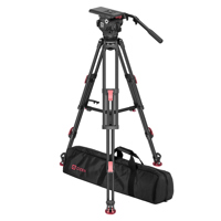 <b>New Arrival</b> - OZEN AGILE 18 100mm E-Z LOAD Fluid Head,TR-100CF2HD CF Tripod,Mid-Level Spreader