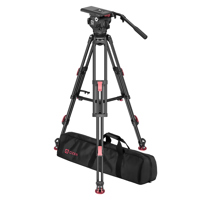 <b>New Arrival</b> - OZEN AGILE 20 100mm E-Z LOAD Fluid Head,TR-100AL2HD Al Tripod,Mid-Level Spreader