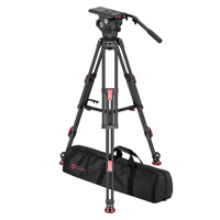 <b>New Arrival</b> - OZEN AGILE 20 100mm E-Z LOAD Fluid Head,TR-100CF2HD CF Tripod,Mid-Level Spreader