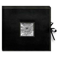 Pioneer 12x12 Sewn Cover 3 Ring Album - Black/Black