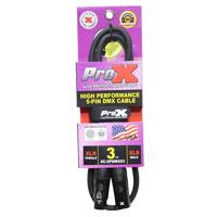 ProX XC-5PDMX03 3' 5-Pin DMX XLR5-M to XLR5-F High Performance Cable