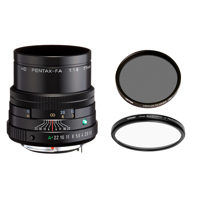 Pentax HD Pentax-FA 77mm f/1.8 Limited Lens, Black, w/Tiffen 49mm UV,CPL Filters
