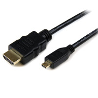 StarTech 6' 4K Micro-HDMI to HDMI Cable with Ethernet, Black
