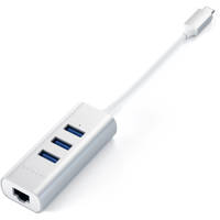 Satechi 2-In-1 USB Type-C Hub with Ethernet, Silver