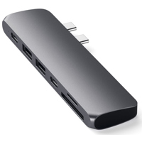 Satechi 7-In-1 Dual USB Type-C Pro Hub for Select MacBook Pro/Air, Space Gray