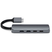 Satechi USB Type-C Dual Multimedia Adapter for Select MacBooks & Mac Mini, Gray