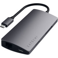 Satechi USB Type-C Multi-Port Adapter with 4K HDMI and Ethernet V2, Space Gray