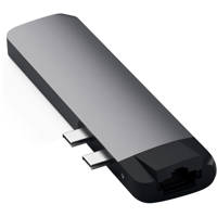 Satechi USB Type-C Pro Hub Adapter w/Ethernet for Select MacBook Pro/Air, Gray