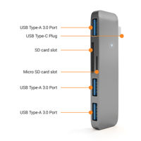 Satechi 3-In-1 USB 3.0 Type-C Combo Hub with Card Reader, Space Gray