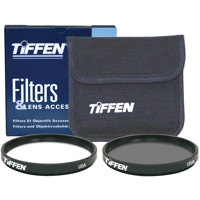 Tiffen 37mm Video Twin Pack w/Clear, Neutral Density 0.6 Filter & Soft Pouch