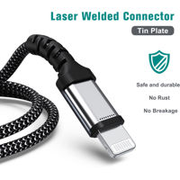 Tera Grand 4' Apple C89 MFi Certified Lightning to USB Braided Cable,Black/White