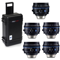 Zeiss Compact Prime CP.3 5-Piece Cine Lens Bundle for Canon EF w/ Transport Case