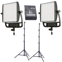 Litepanels Opal Frost Diffusion Individual Gel Air Cushioned Heavy Duty Light Stand 9.5 Bundle With Litepanels V-Mount Battery Bracket Litepanels Astra 6X Bi-Color Next Generation LED Light Panel